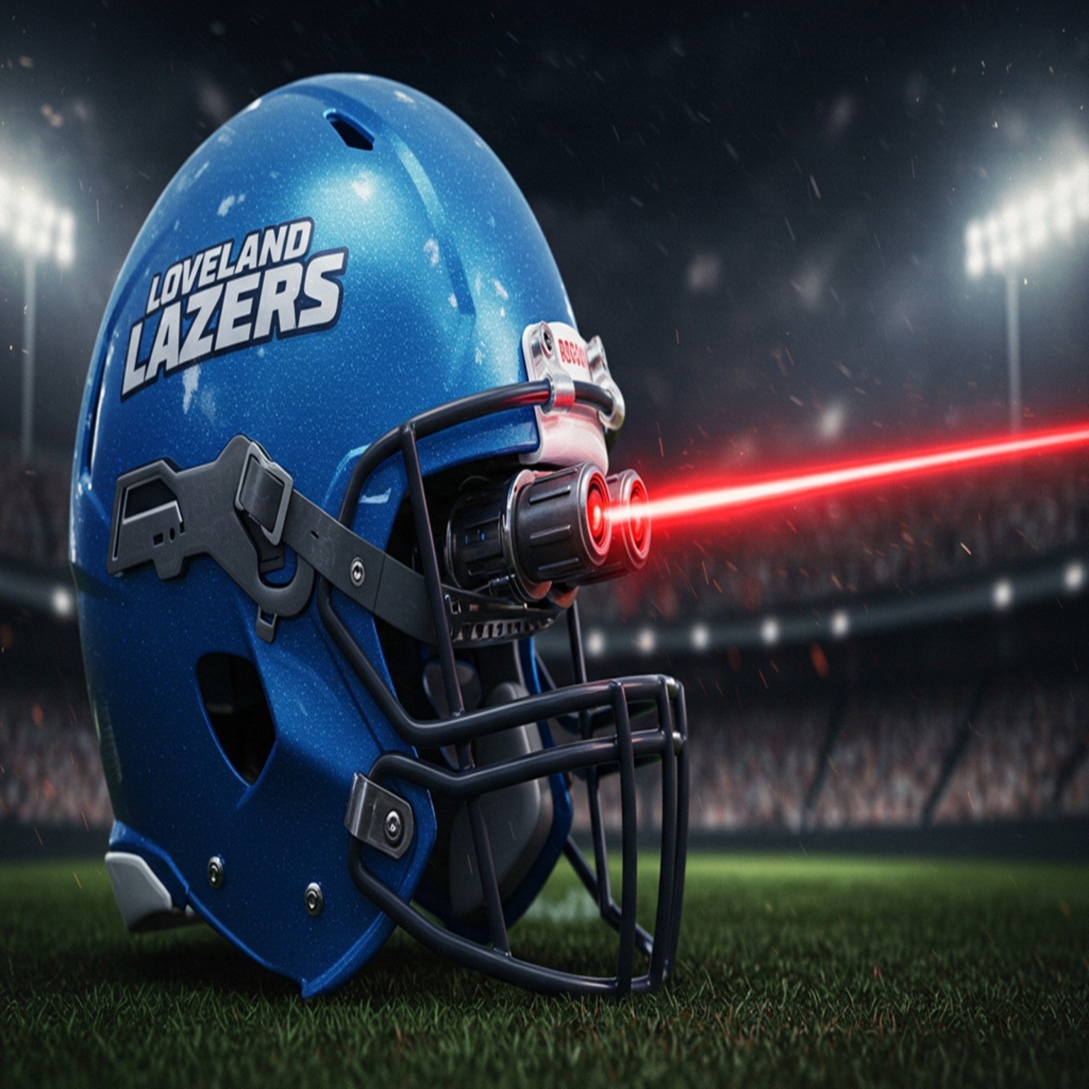 Loveland Lazers helmet