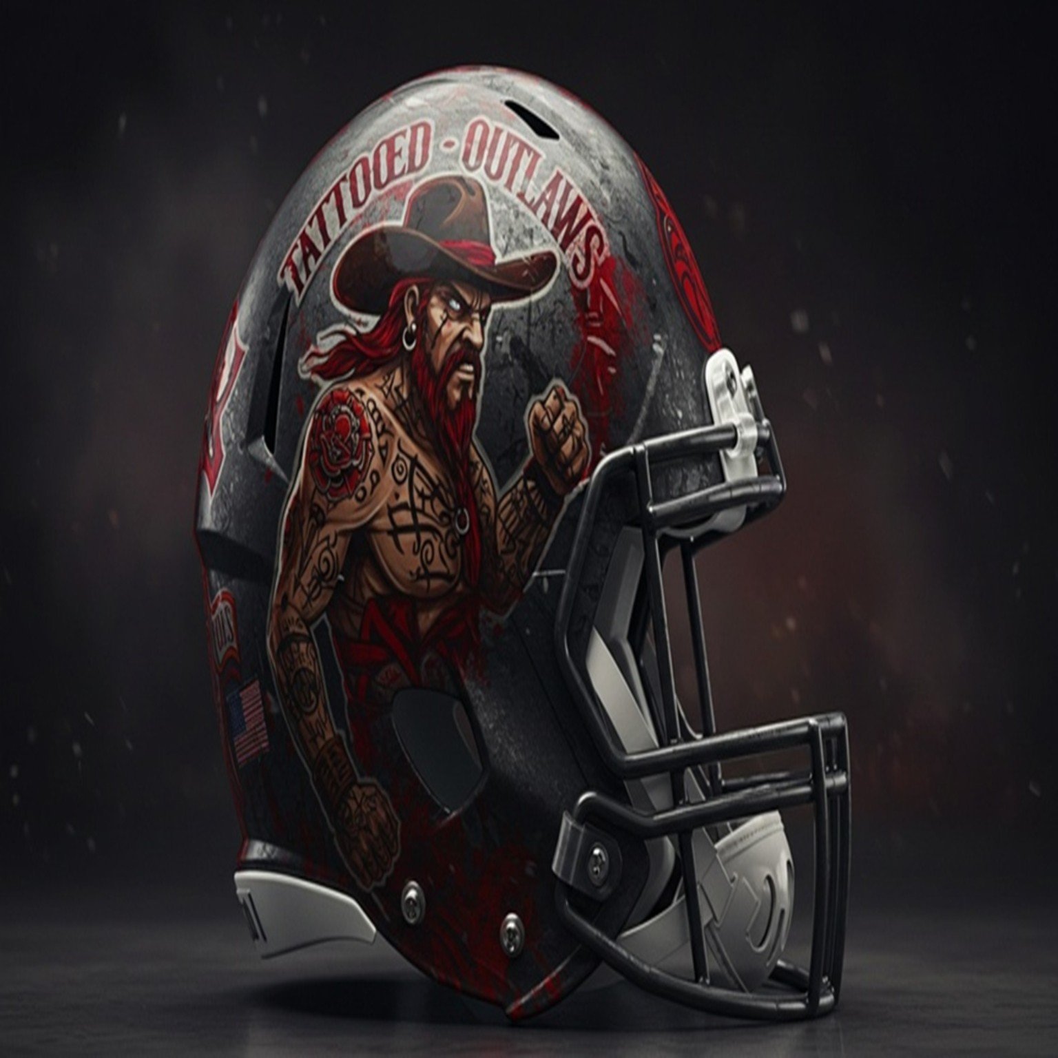 Tattooed Outlaws helmet